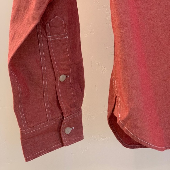 J.Crew Chambray Shirt Mens Color Heather Red - Picture 6 of 8